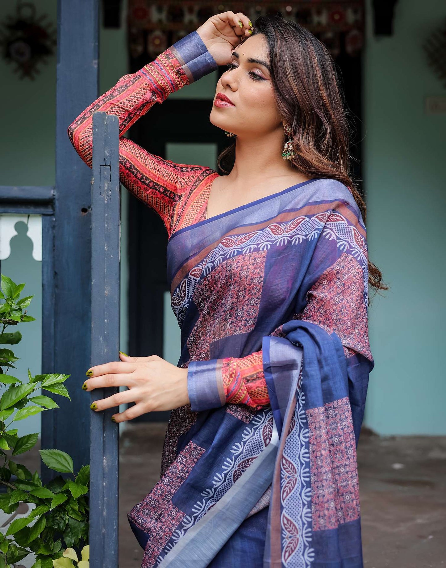 Elegiac Blue Printed Saree