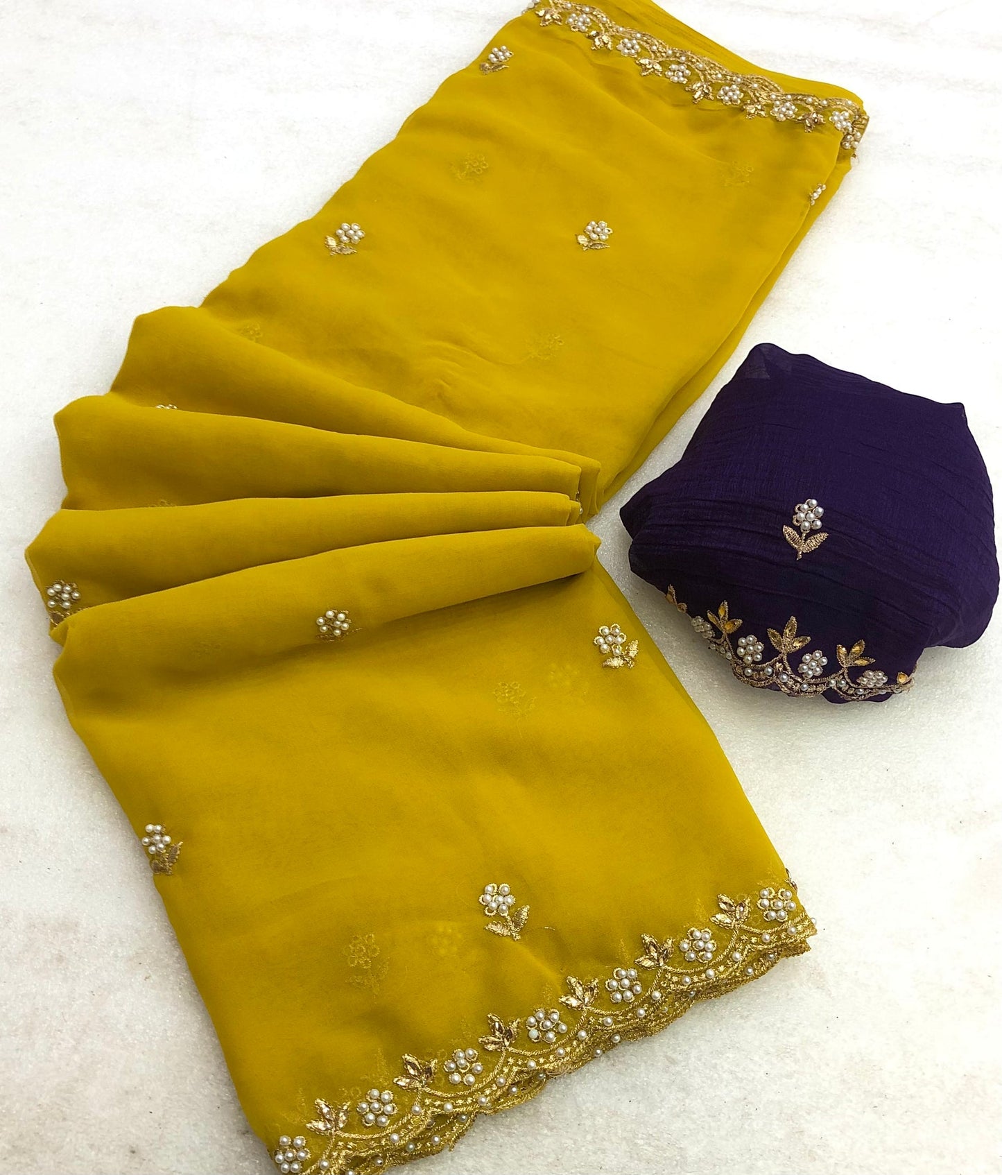Bituminous Black Embroidery Saree