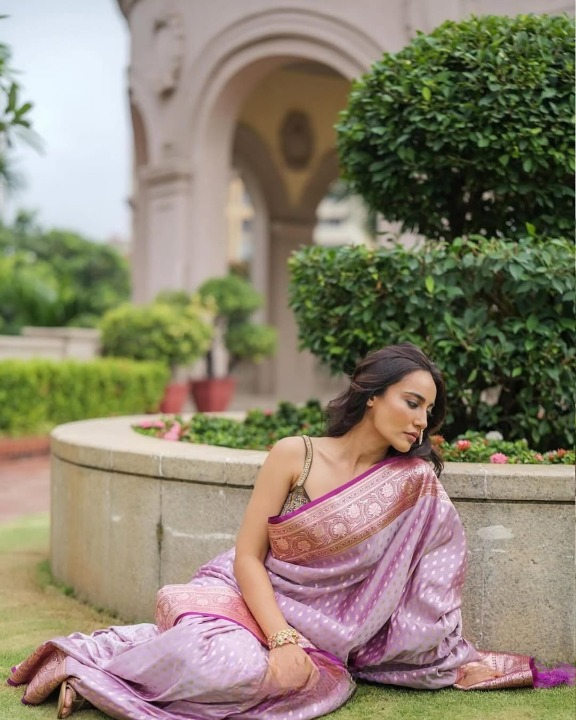 Vermilion Pink Woven Banarasi Saree