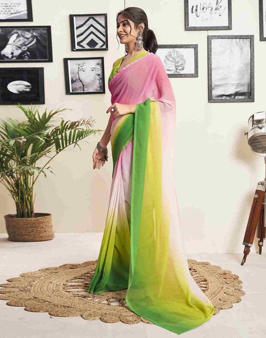 Aplenty Green Printed Saree