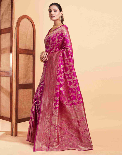 Crimson Pink Banarasi Silk Saree