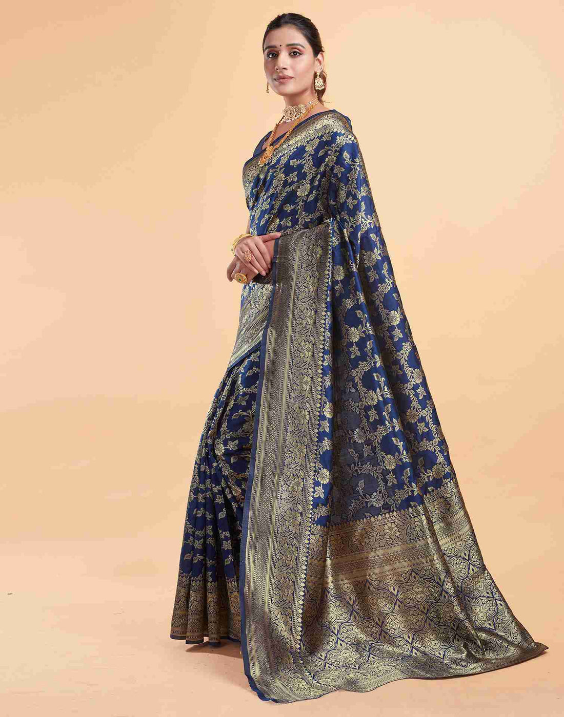 Azureous Blue Banarasi Silk Saree