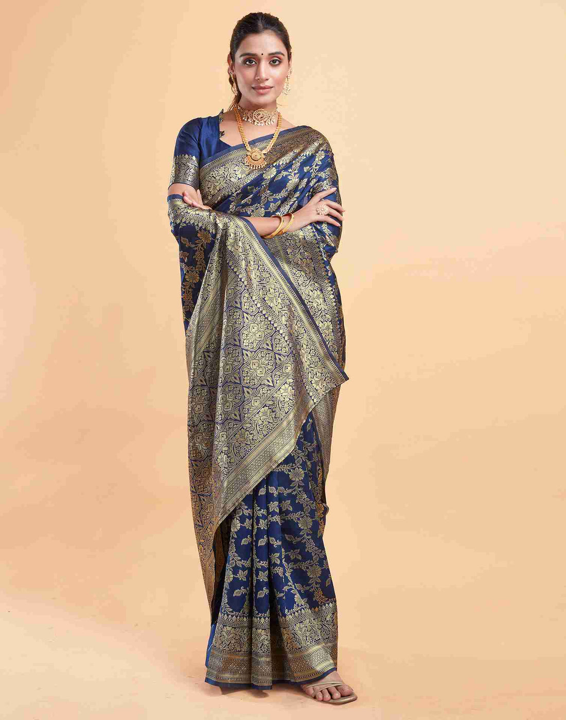 Azureous Blue Banarasi Silk Saree
