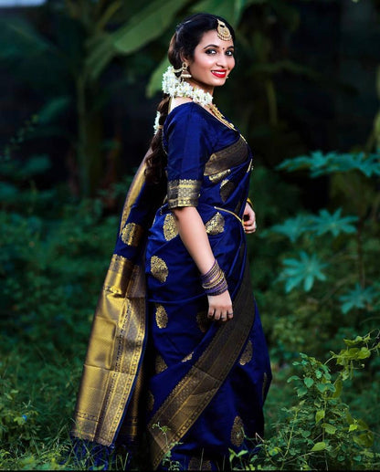 Cerulean Blue Banarasi Silk Saree