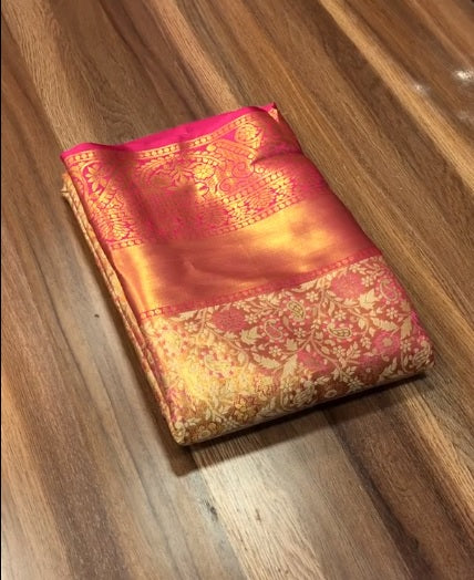 Capstone Pink Banarasi Silk Saree
