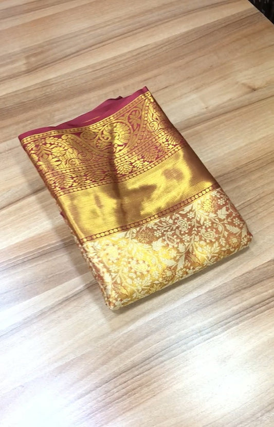 Coquette Maroon Banarasi Silk Saree