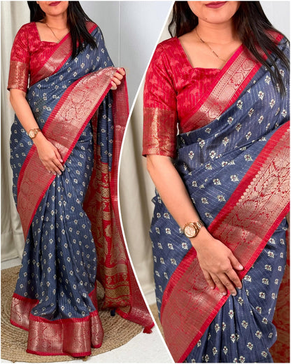 Aquamarine Blue Banarasi Silk Saree