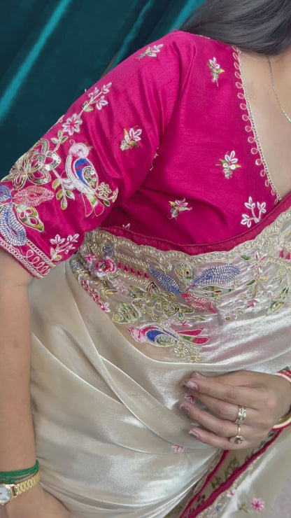 Cotton Thread and Embroidery Work Saree