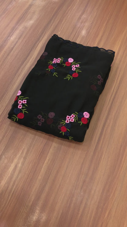 Graceful Georgette Embroidered Elegance