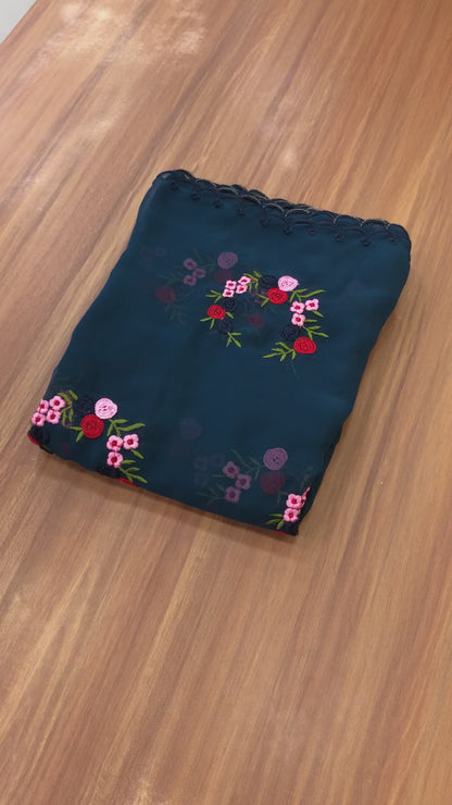 Graceful Georgette Embroidered Elegance