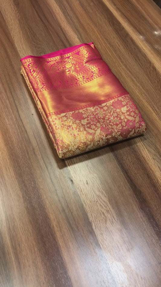 Capstone Pink Banarasi Silk Saree