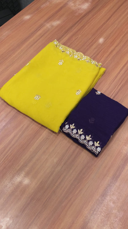 Bituminous Black Embroidery Saree