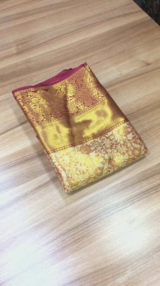 Coquette Maroon Banarasi Silk Saree